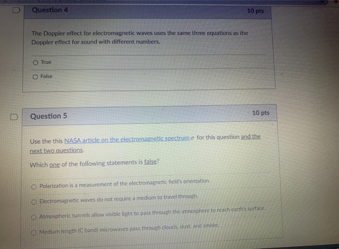 Solved Question 10 pts The Doppler effect for | Chegg.com