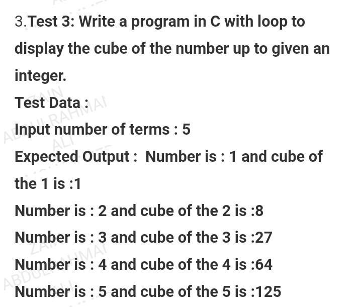 Solved 3. Test 3: Write a program in C with loop to display | Chegg.com