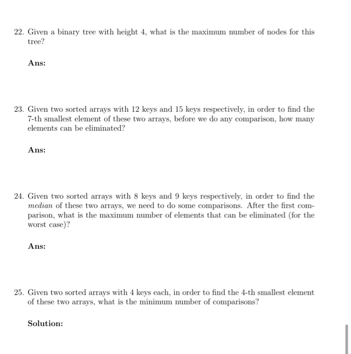 Solved 22. Given a binary tree with height 4, what is the | Chegg.com
