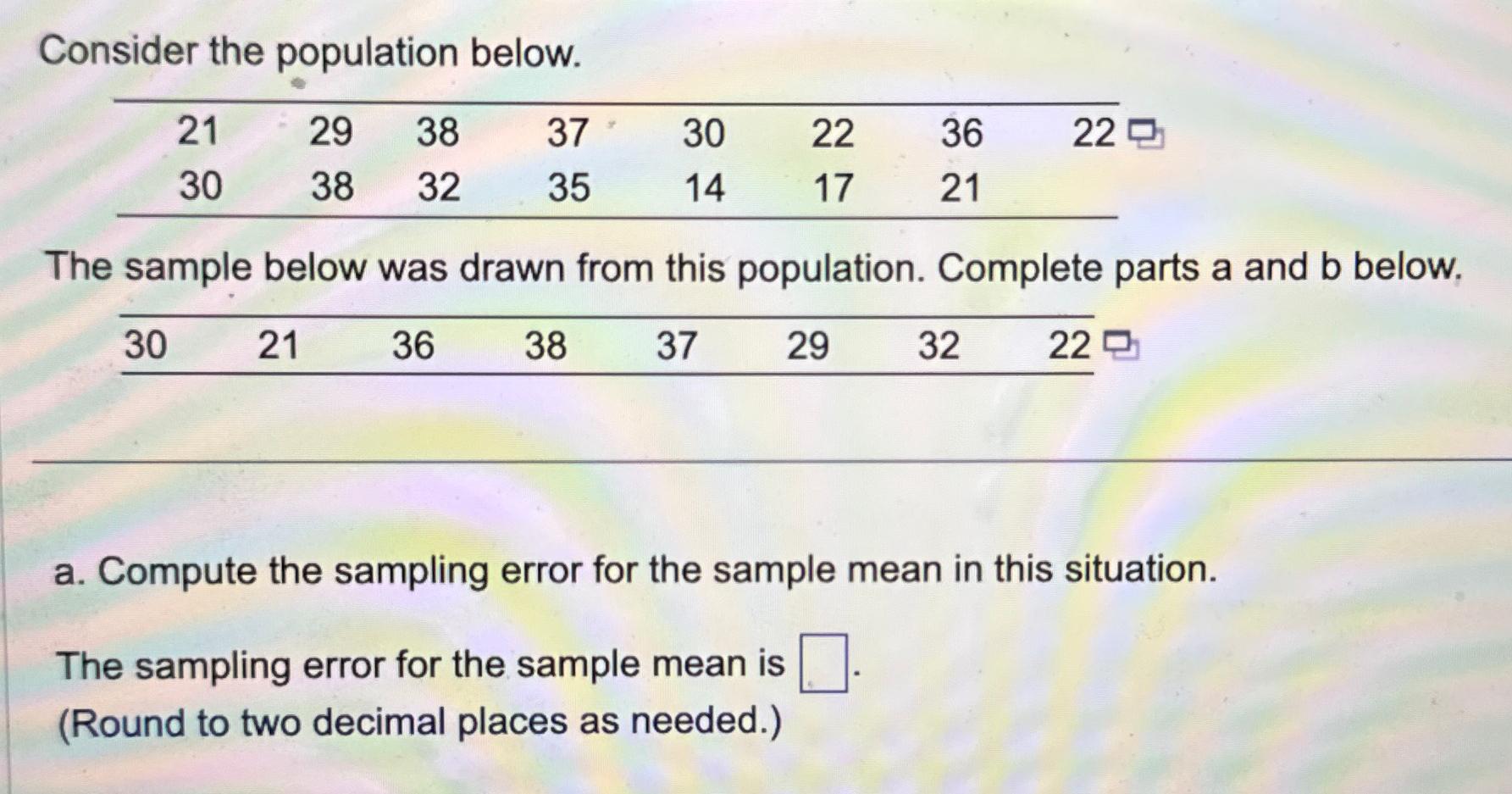 Solved Consider The Population | Chegg.com