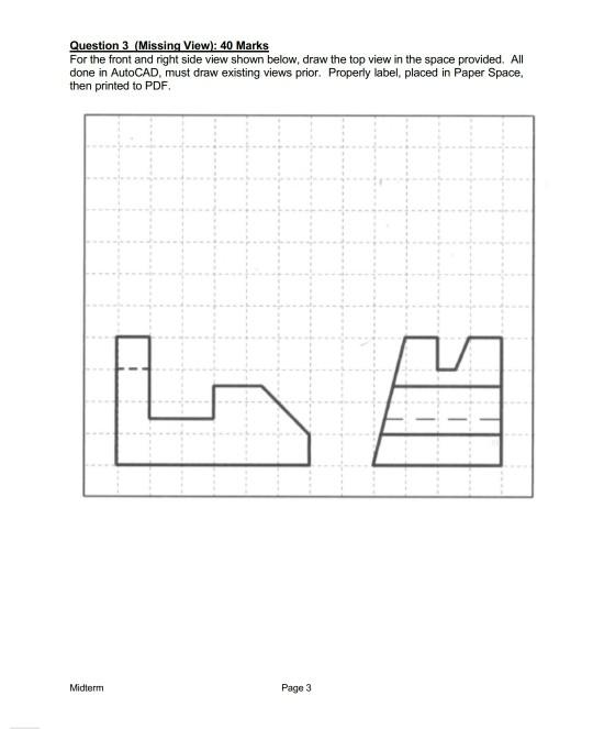 Solved Question 1 (multi-view Drawing): 100 Marks Construct 