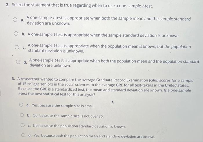 Solved Select the statement that is true regarding when to | Chegg.com