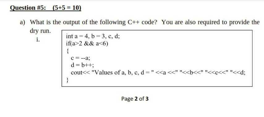 Solved Question #2: (4+3+3 = 10) a) Write C++ statements to | Chegg.com