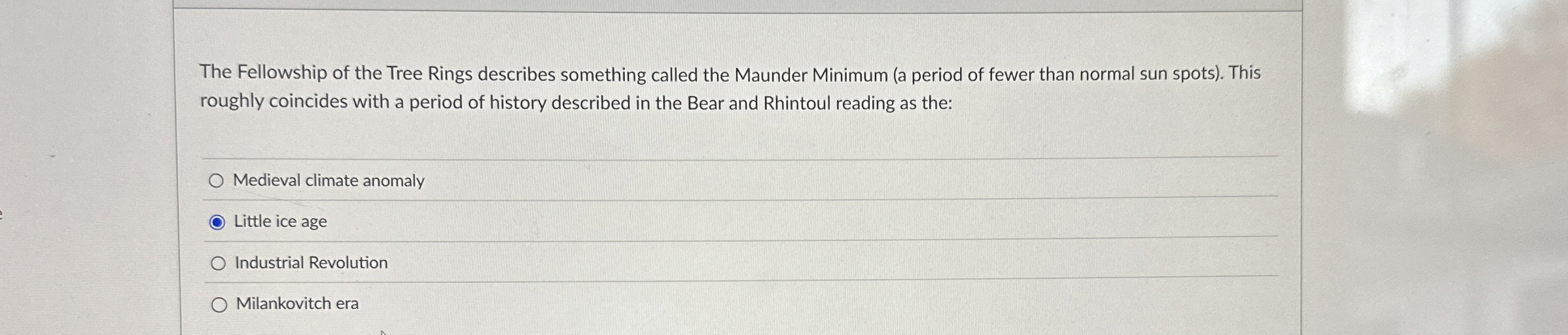 [Solved] The Fellowship of the Tree Rings describes somethi