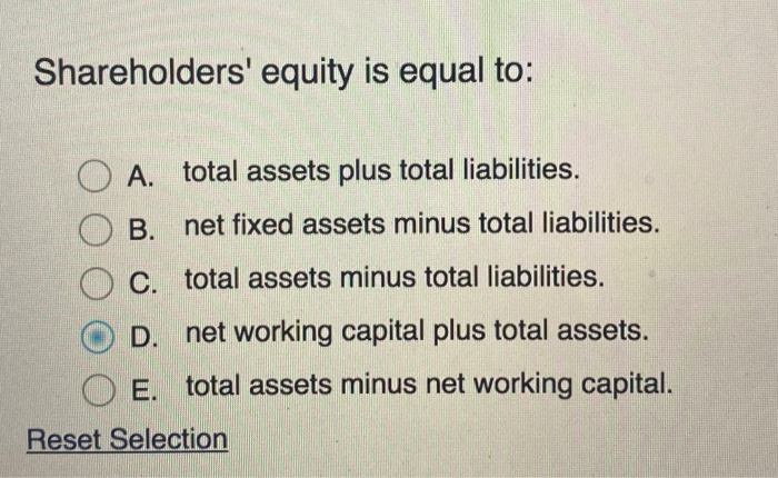 assets plus liabilities equals equity