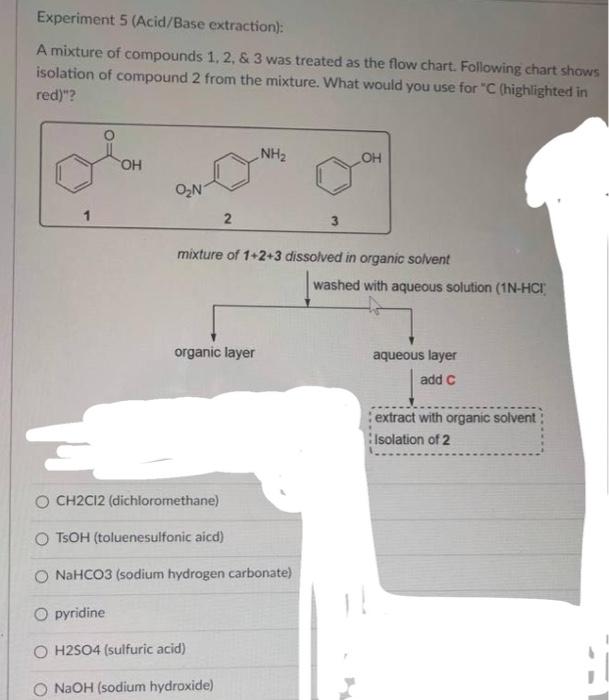 Solved Experiment 5 (Acid/Base extraction) A mixture of