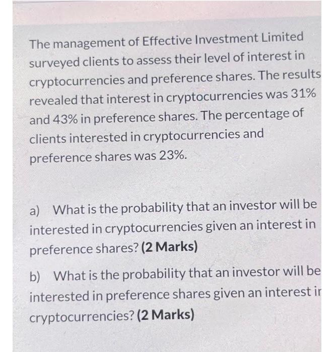 [Solved] The management of Effective Investment Limited su