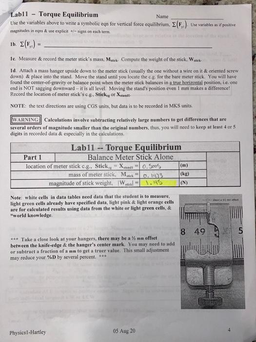 Solved need help finishing the first part of a physics lab. | Chegg.com
