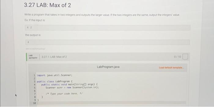 Solved Write a program that takes in two integers and | Chegg.com