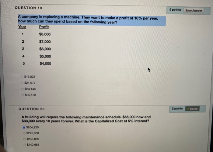 Solved QUESTION 19 5 points Save Answer A company is | Chegg.com