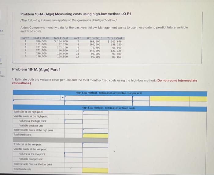 Solved Problem 181A (Algo) Measuring costs using highlow