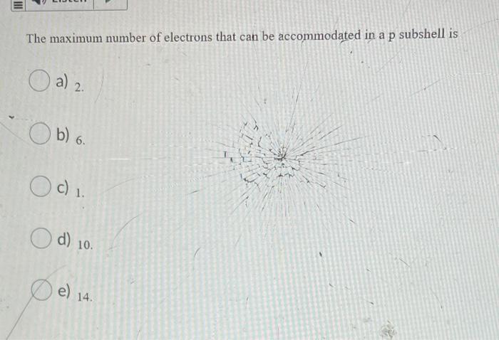 maximum number of electrons in p shell
