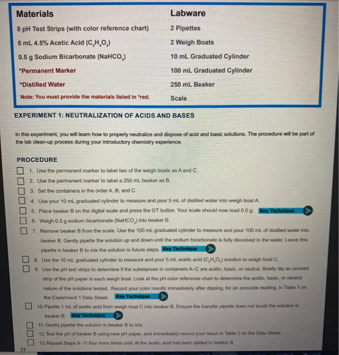 Materials Labware 8 Ph Test Strips With Color Chegg Com