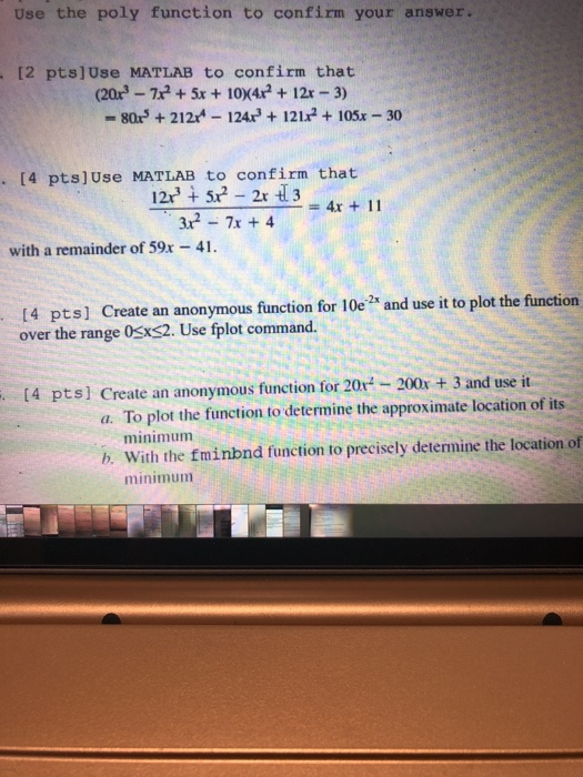Solved Use the poly function to confirm your answer. - [2 | Chegg.com