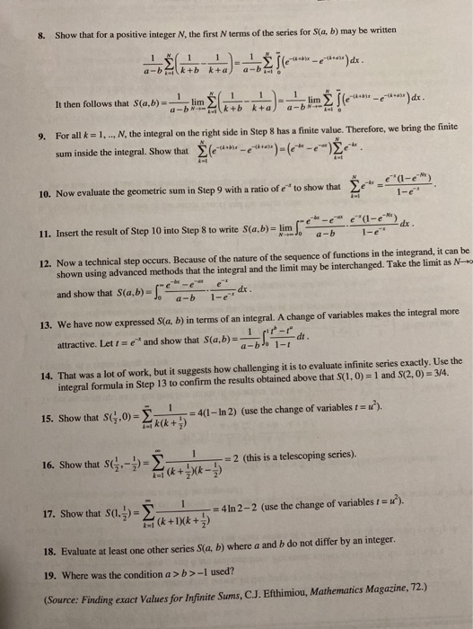 Solved 8. Show that for a positive integer N, the first | Chegg.com