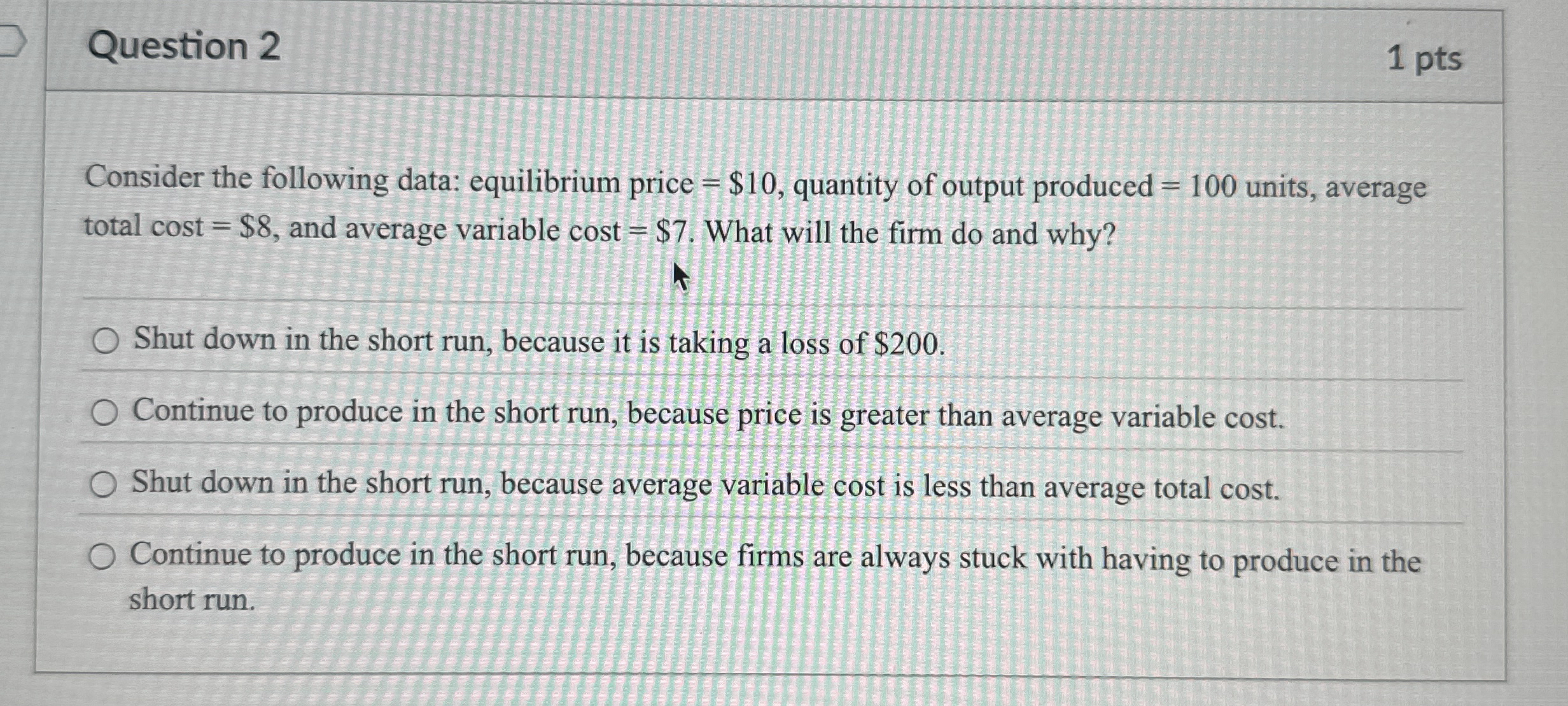 Solved Question Ptsconsider The Following Data Chegg Com