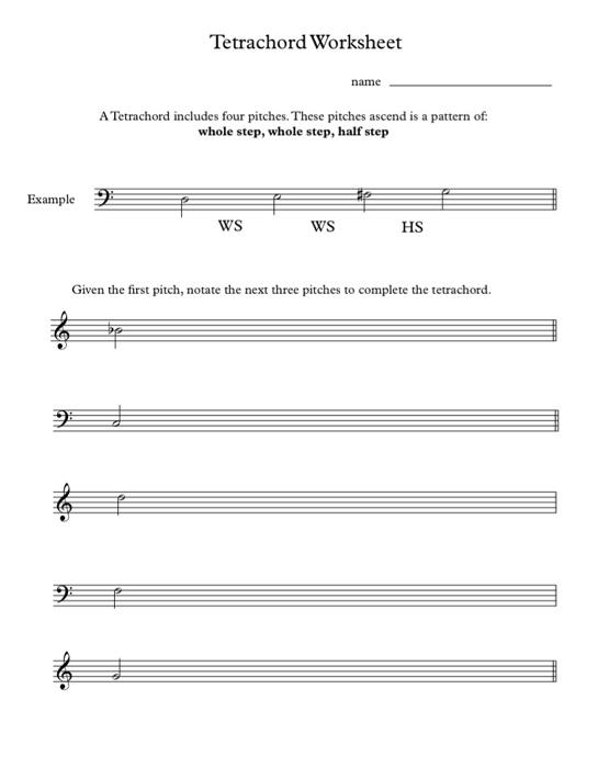 A Tetrachord includes four pitches. These pitches | Chegg.com