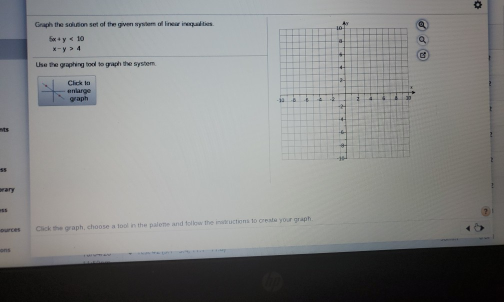 Solved Graph the solution set of the given system of linear | Chegg.com