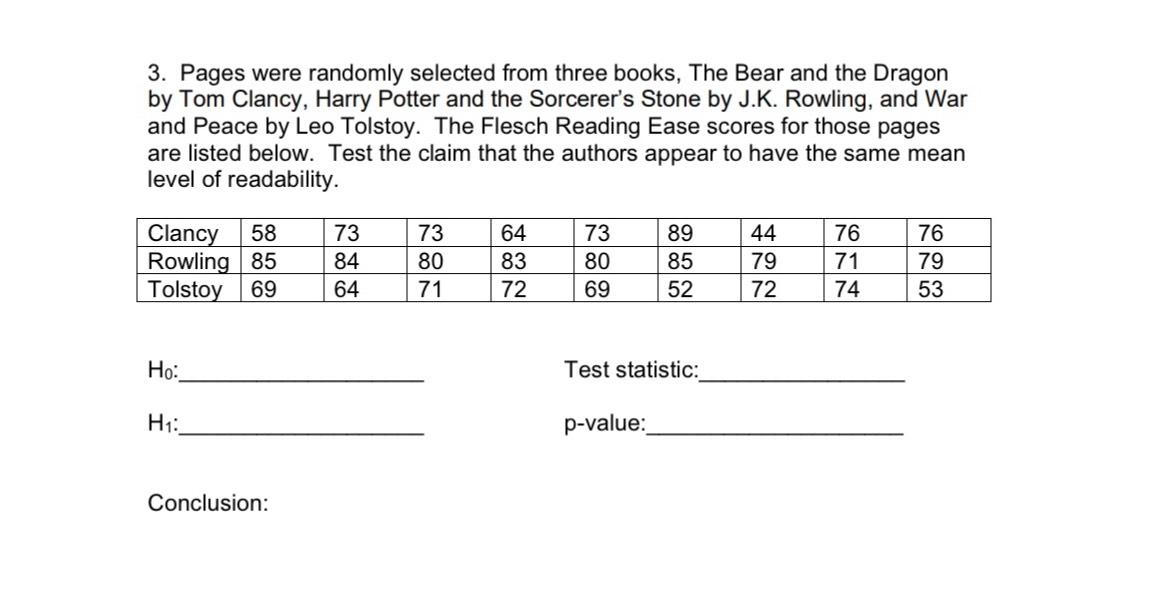 Solved Pages Were Randomly Selected From Three Books, The | Chegg.com