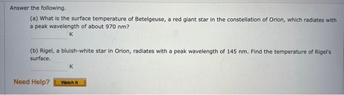 Solved Answer the following. (a) What is the surface | Chegg.com