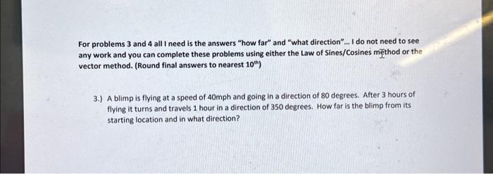 Solved For problems 3 and 4 all I need is the answers 