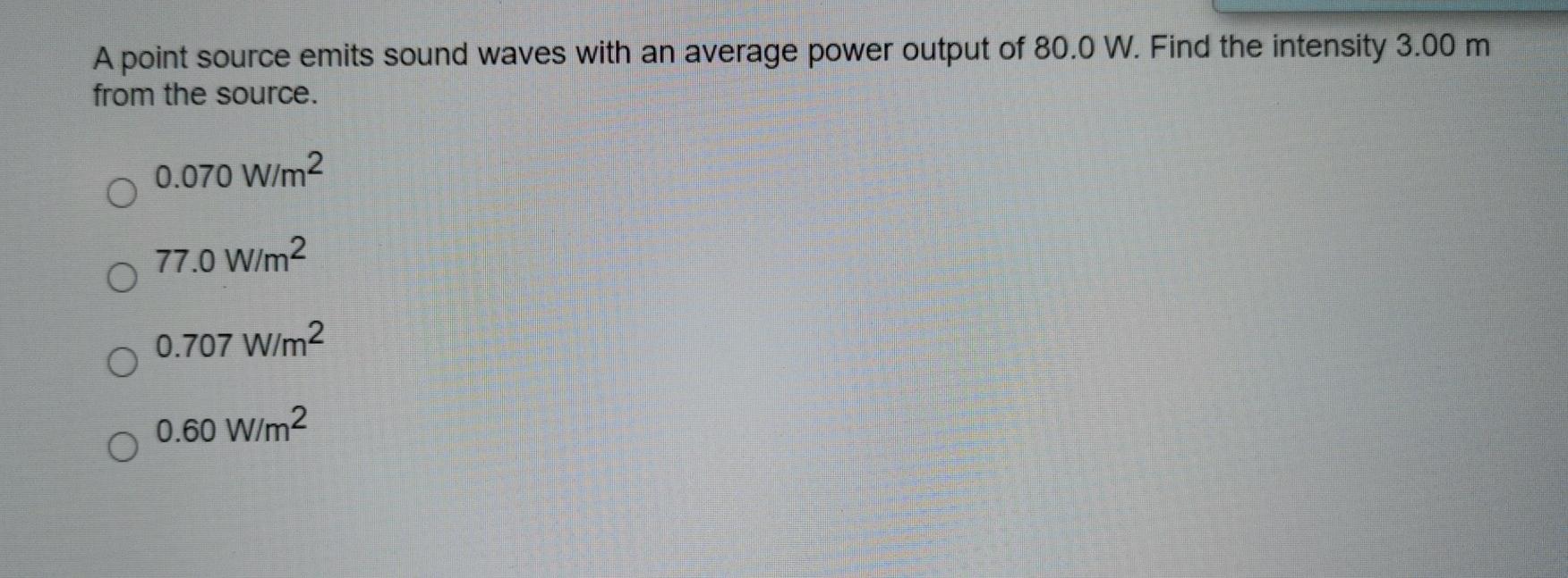 Solved A point source emits sound waves with an average | Chegg.com