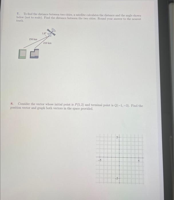 Solved 7. To find the distance between two cities, a | Chegg.com