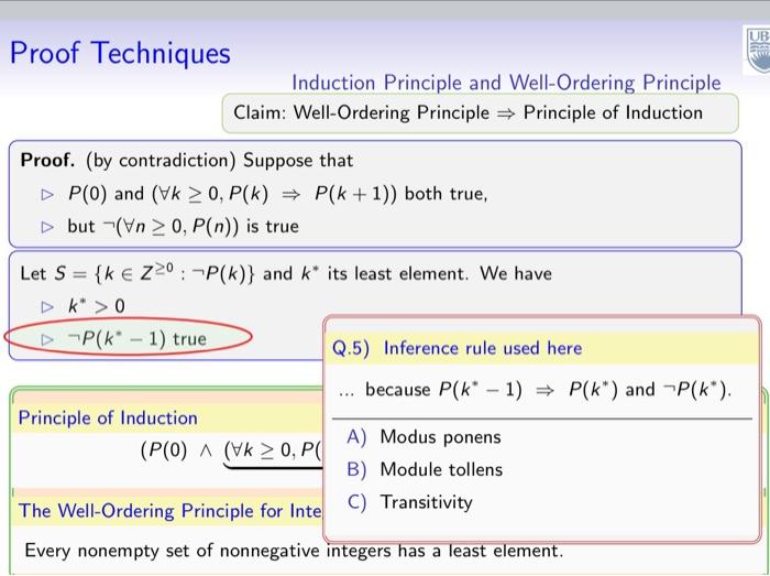 Solved Proof Techniques Induction Principle and Well-Orderin | Chegg.com