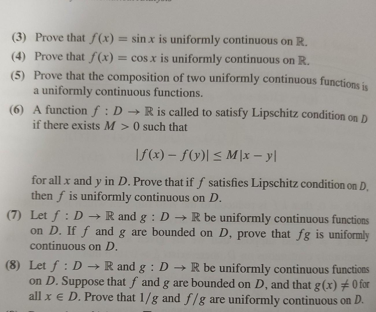 Lipschitz Function Is Uniformly Continuous Proof