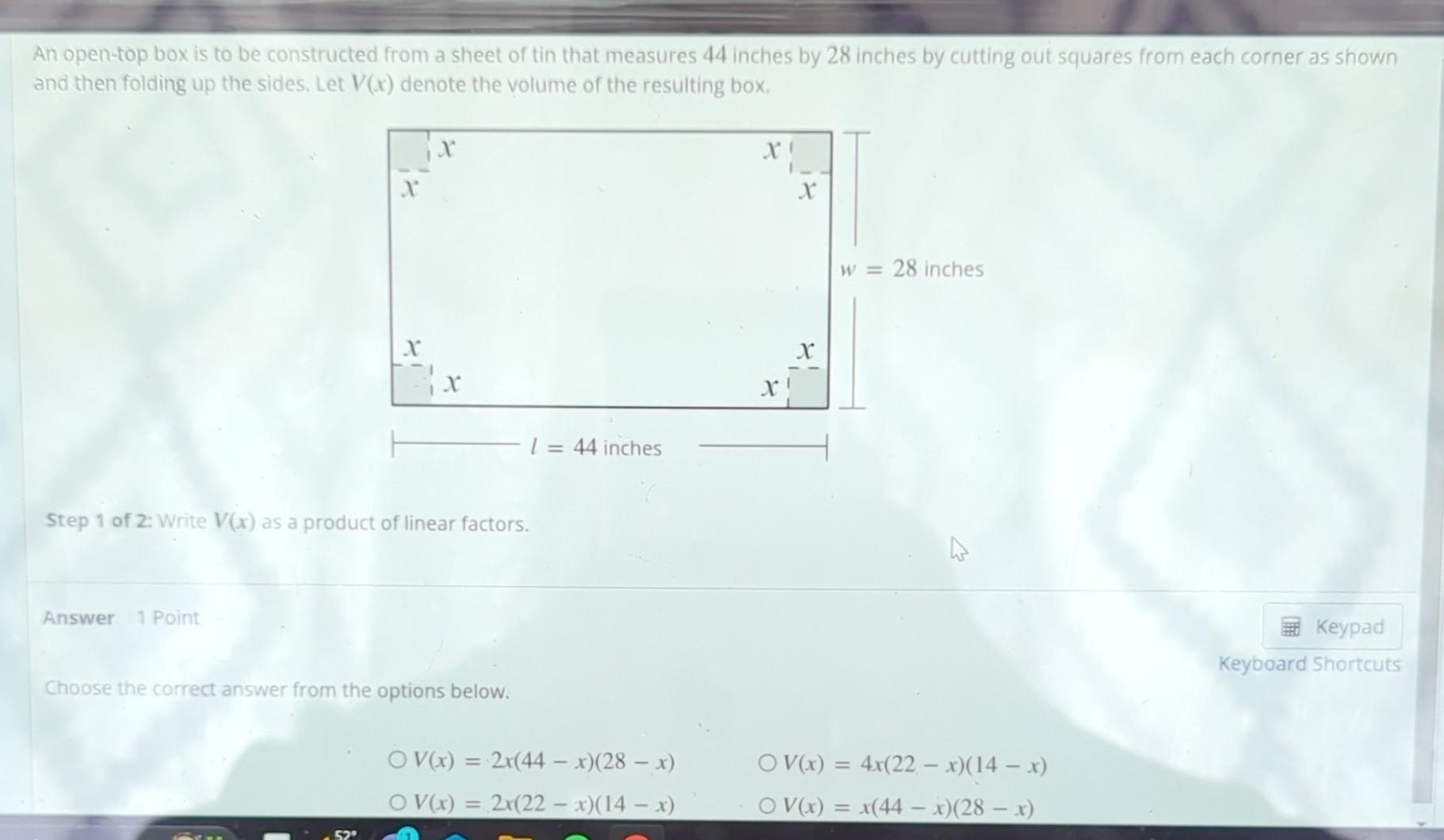 Solved An opentop box is to be constructed from a sheet of