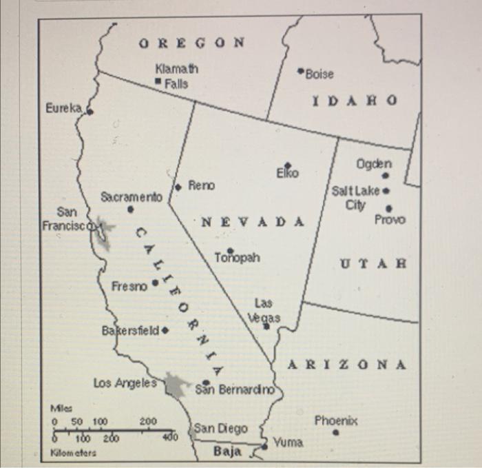 Question 4 4 Pts Using The Map Below, And The | Chegg.com