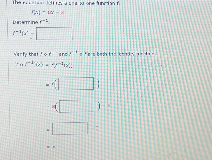 Solved The equation defines a one-to-one function f. f(x) = | Chegg.com