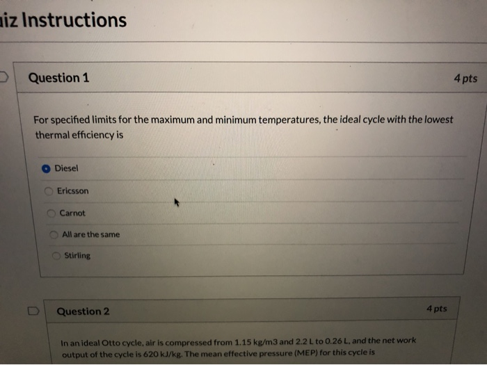 Solved iz Instructions Question 1 4 pts For specified limits | Chegg.com