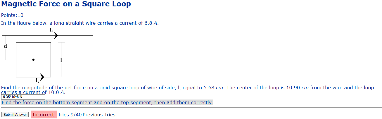 Force Square Solved Magnetic Force on a Square LoopPoints:10In the figure | Chegg.com