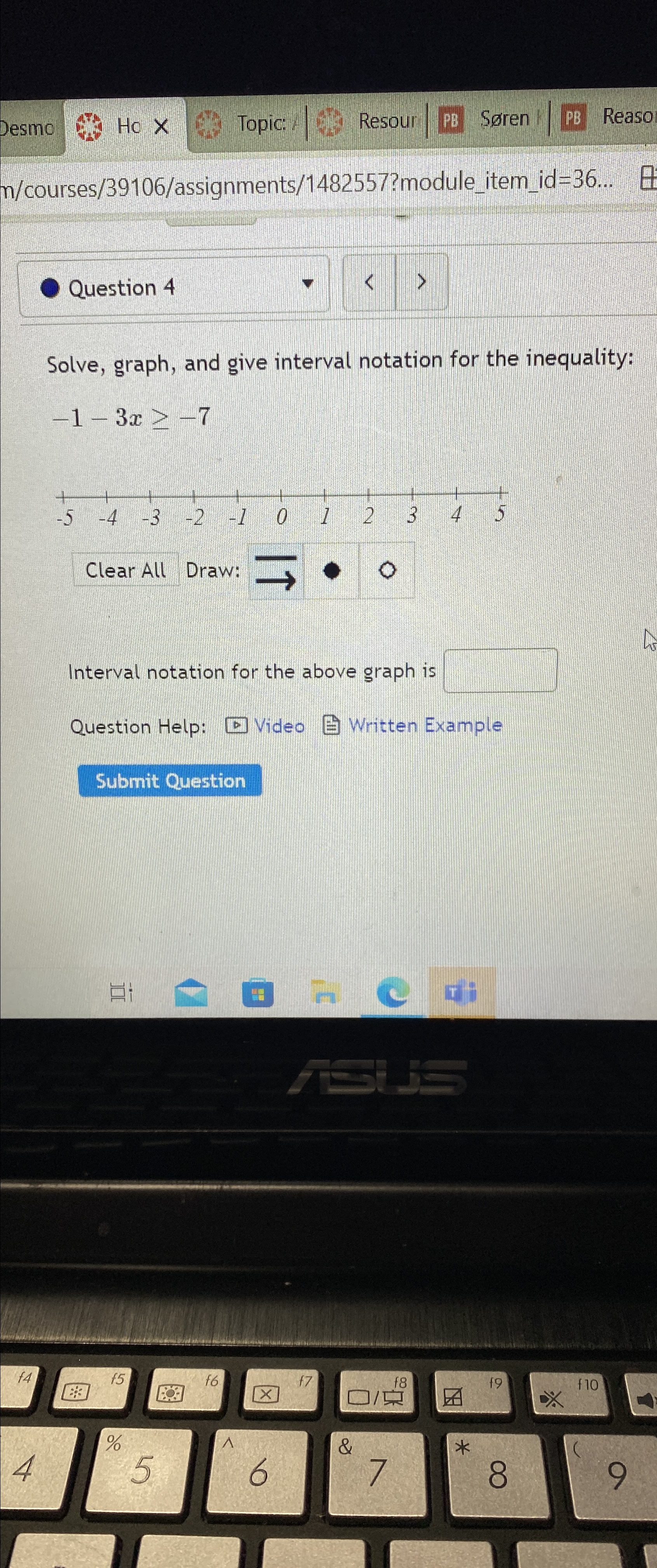 Solved Solve, graph, and give interval notation for the | Chegg.com