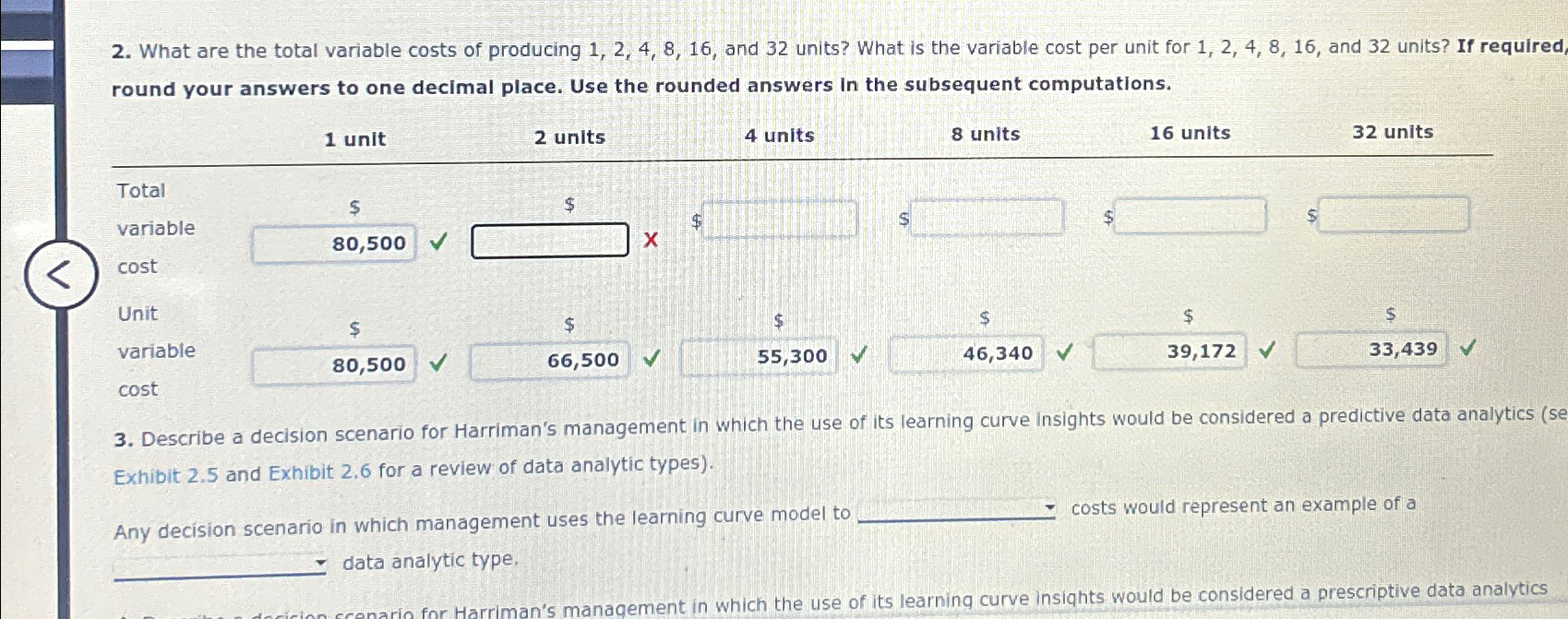 Solved What are the total variable costs of producing | Chegg.com