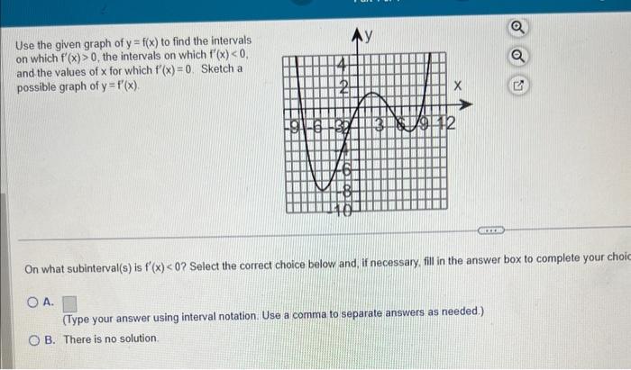 Solved Use the given graph of y=f(x) to find the intervals | Chegg.com