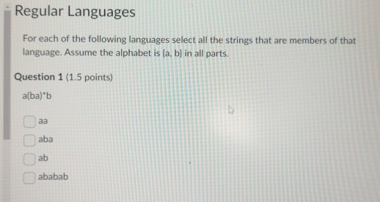 Solved Regular LanguagesFor each of the following languages | Chegg.com
