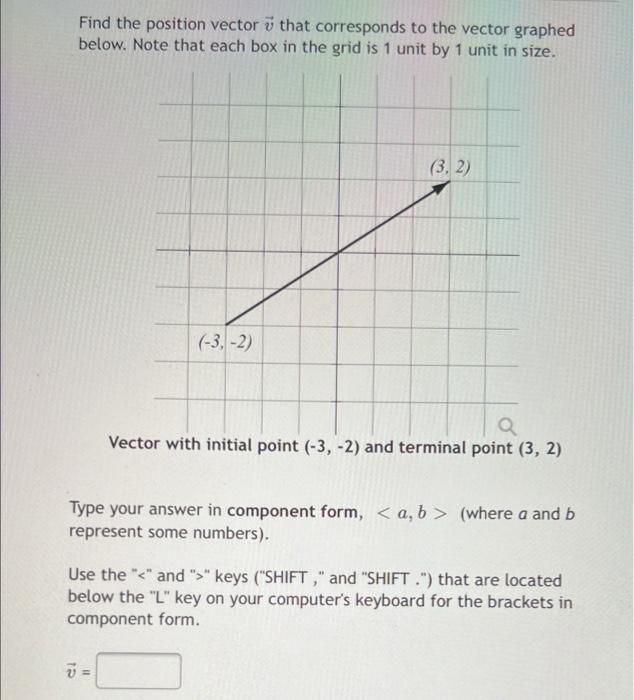 Solved Find the position vector that corresponds to the | Chegg.com