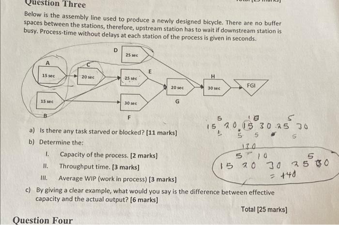 Solved Question Three Below is the assembly line used to | Chegg.com