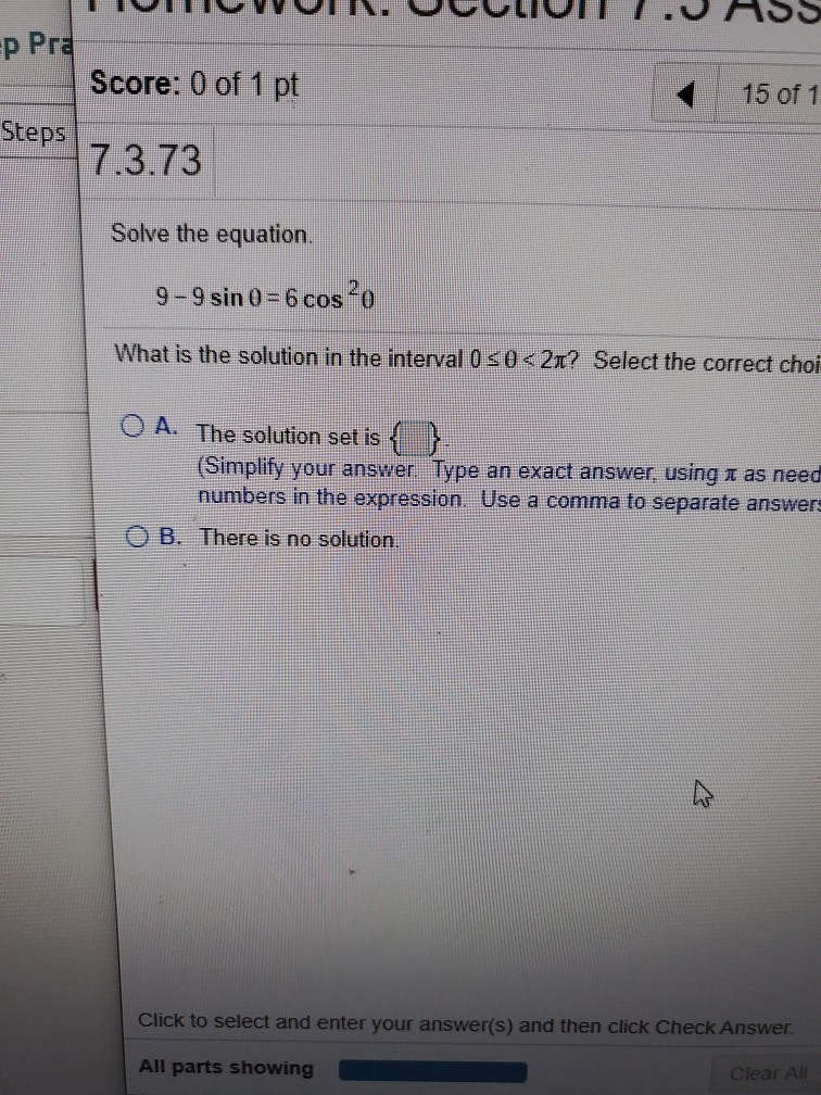 Solved Ер Рга Score: 0 of 1 pt 15 of 1 Steps 7.3.73 Solve | Chegg.com