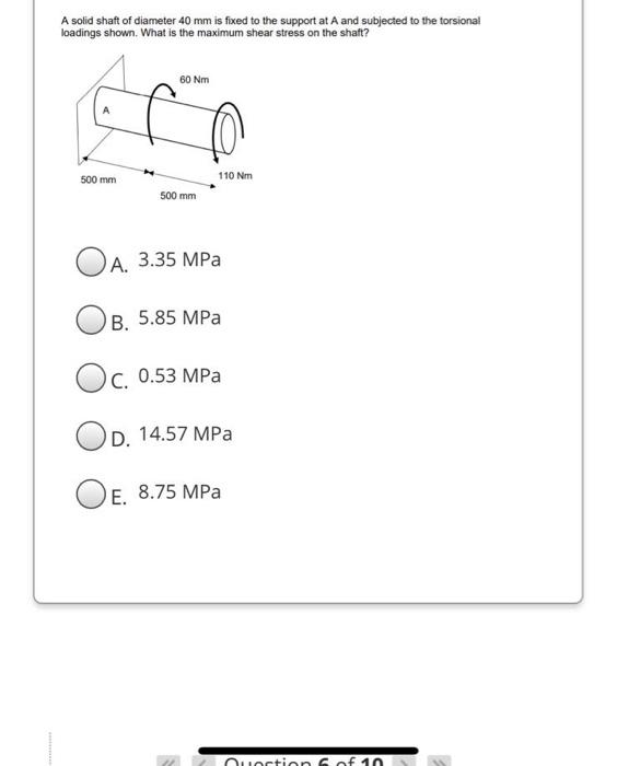 Solved A solid shaft of diameter 40 mm is fixed to the | Chegg.com