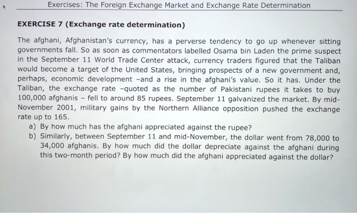 Solved Exercises: The Foreign Exchange Market and Exchange | Chegg.com