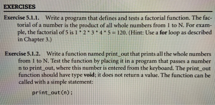 Solved EXERCISES Exercise 5.1.1. Write a program that | Chegg.com