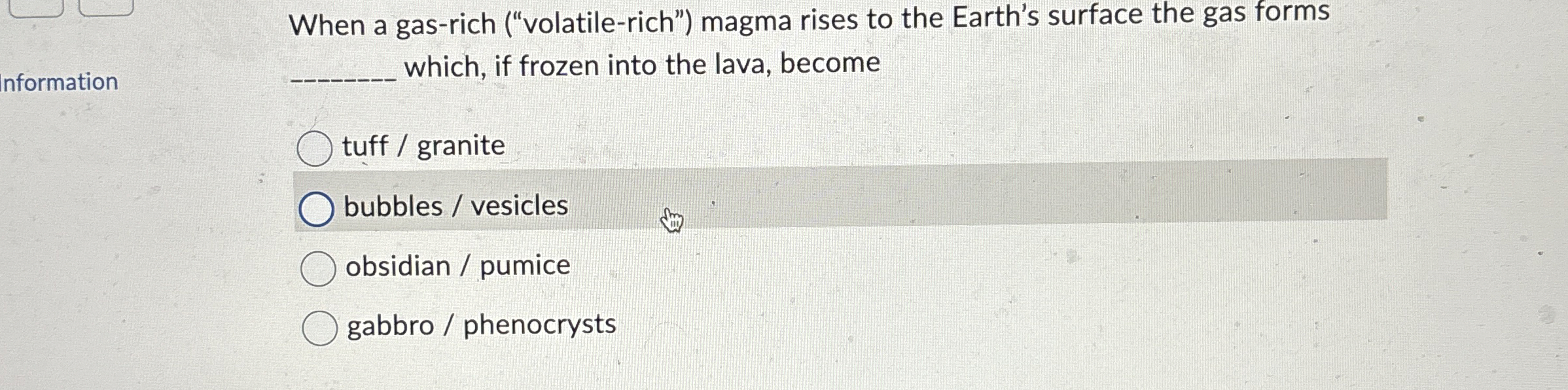 Solved When a gas-rich ("volatile-rich") ﻿magma rises to the | Chegg.com