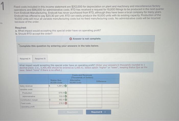 Fixed costs included in this income statement are | Chegg.com