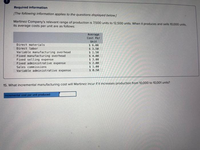 Solved Required information [The following information | Chegg.com