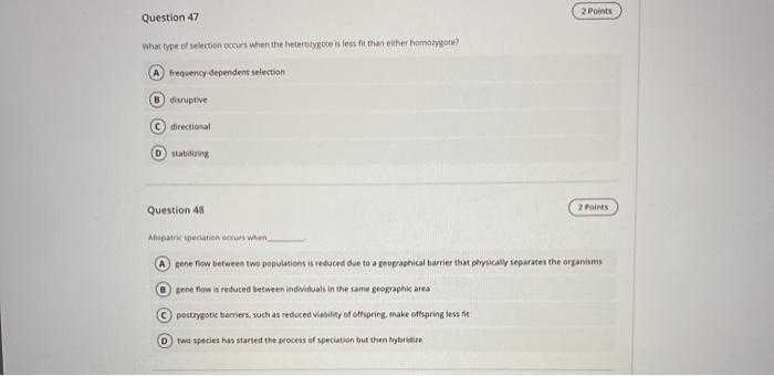 Solved Question 45 2 Points sickle cell anemia is an example | Chegg.com