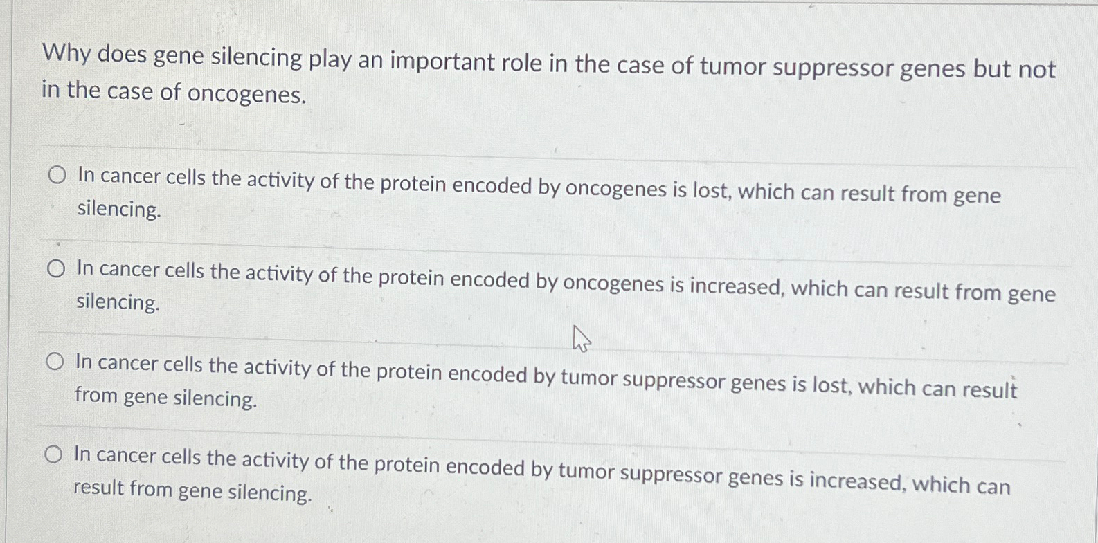 Solved Why does gene silencing play an important role in the | Chegg.com