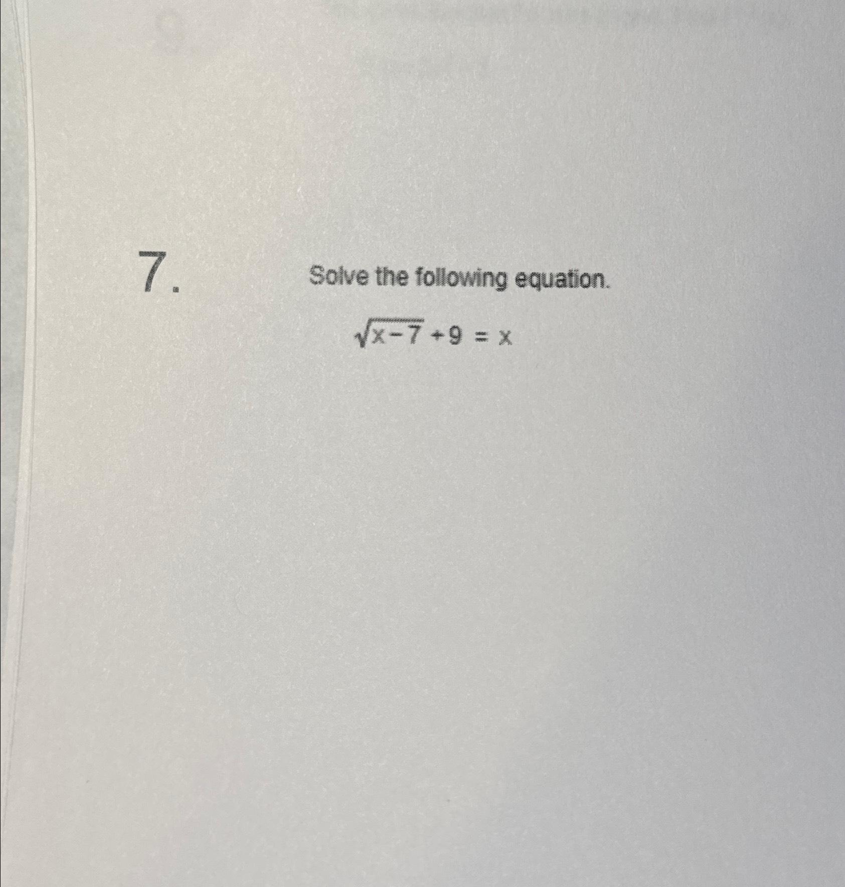 solve the following equation 2m 7 9